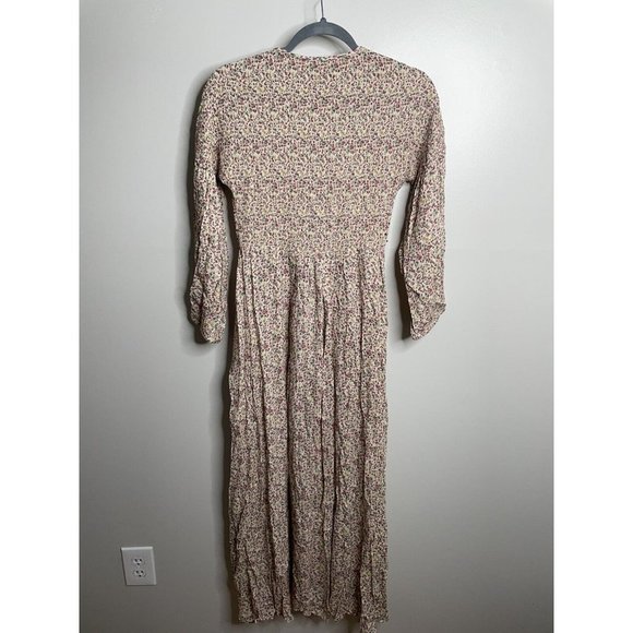 Free People Kadence Beaded Smocked Maxi Boho Duster Robe Button Size S NEW - Picture 7 of 9